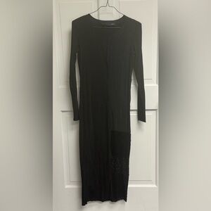 Black long sleeve Maxi Dress with sequin details